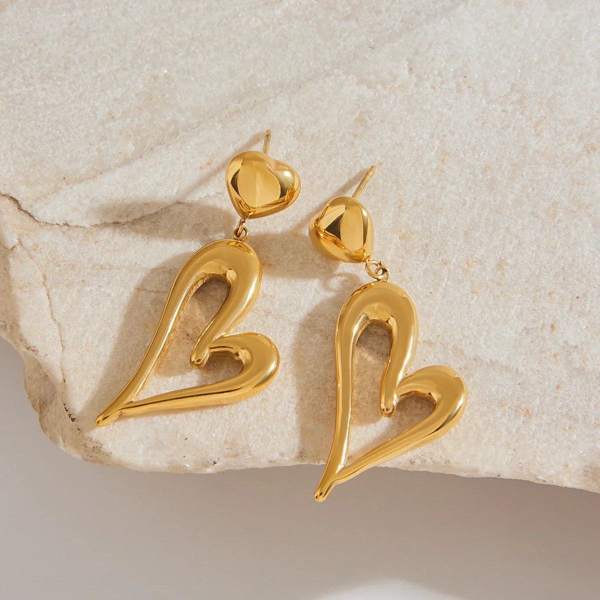 [Echo Fine]Venus Gold Heart Earrings