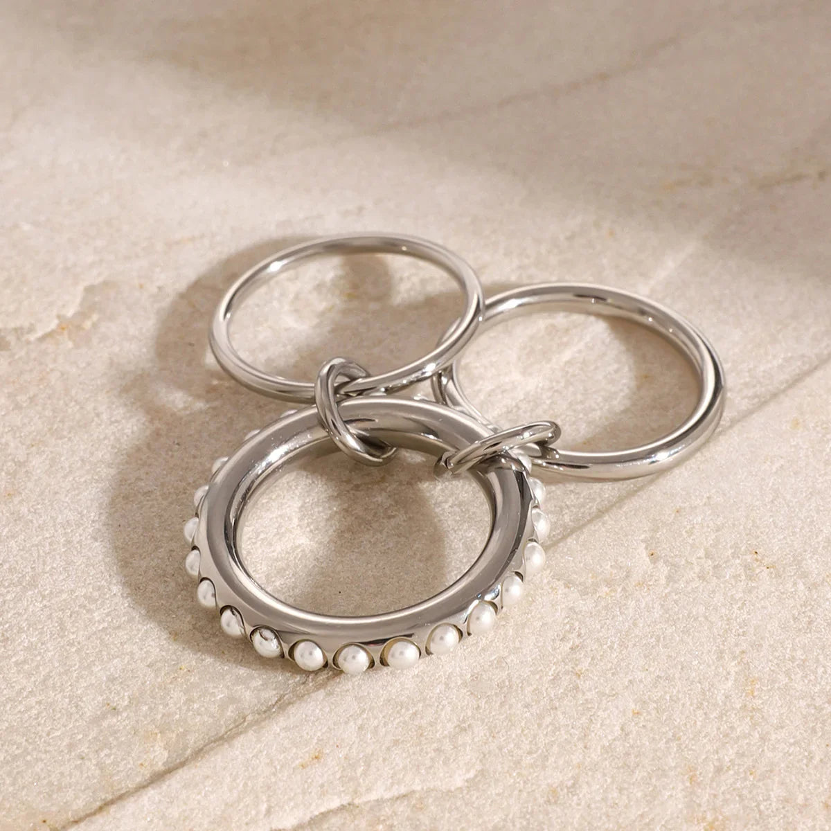 [Echo Fine]Mikayla Stacked Freshwater Pearl Ring
