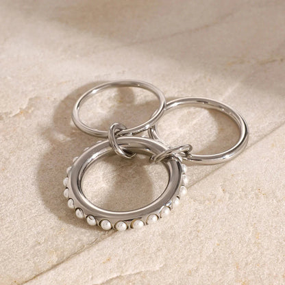 [Echo Fine]Mikayla Stacked Freshwater Pearl Ring