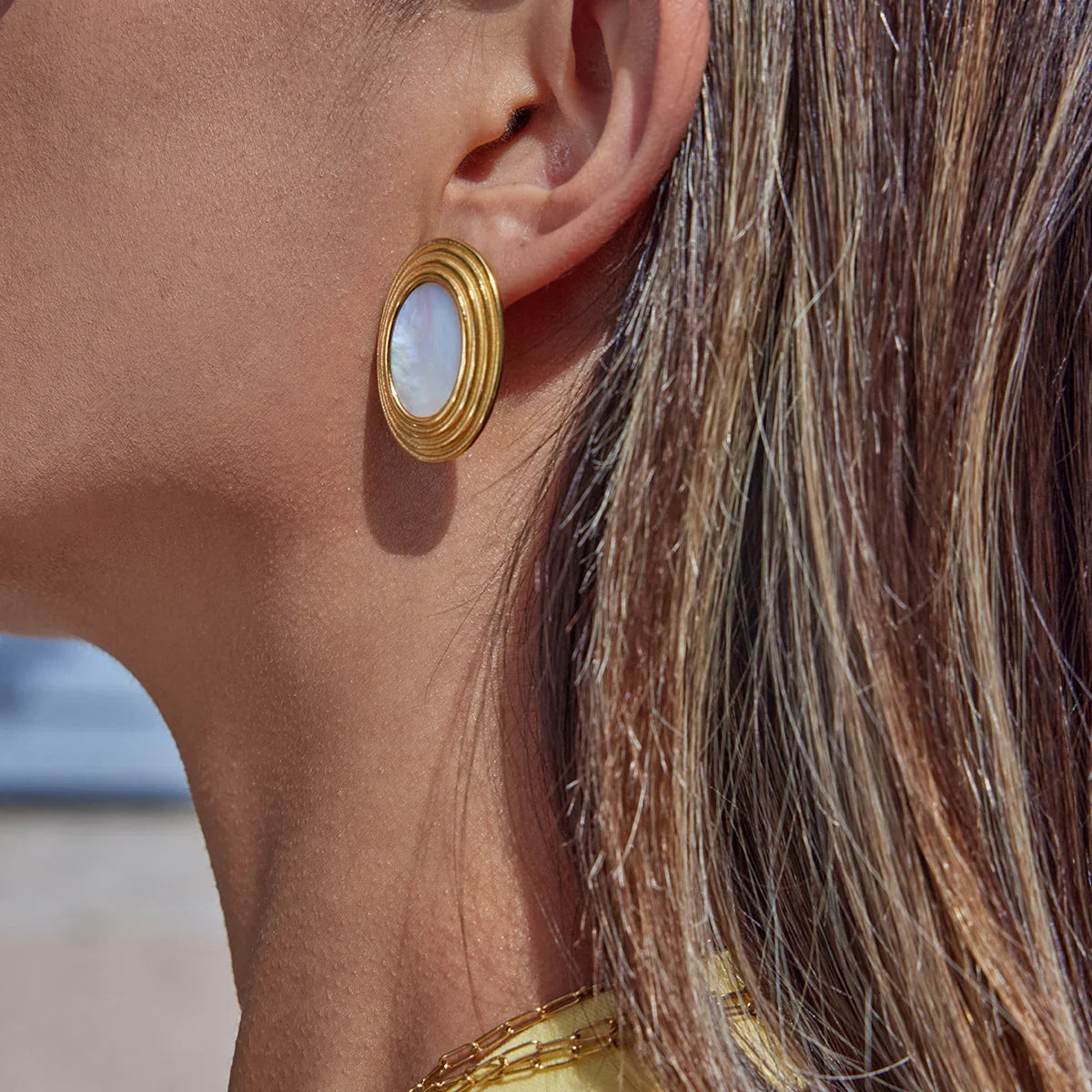 [Echo Fine]Ruthie Gold Enamel Earrings