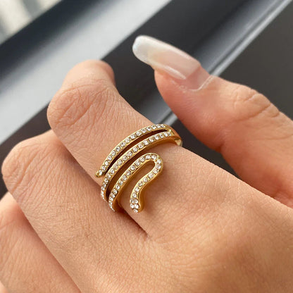[Echo Fine]Serpentina Layered Diamond Ring