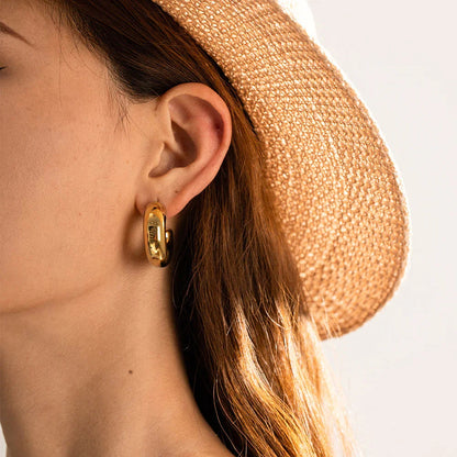[Echo Fine]Natalia Chunky Gold Hoops