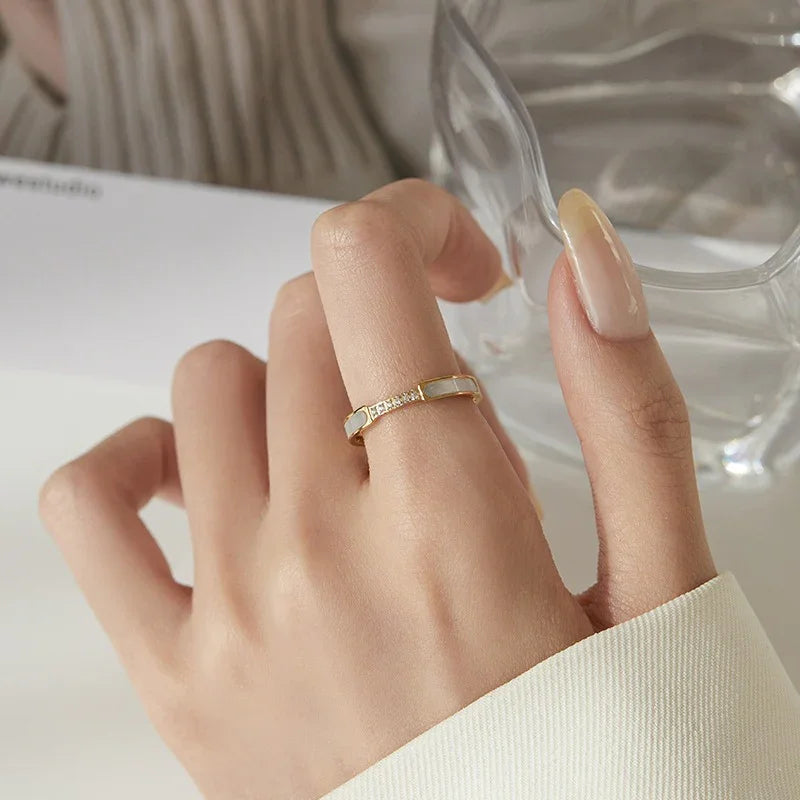 [Echo Fine]Gabrielle Diamond Simulant Gold Ring