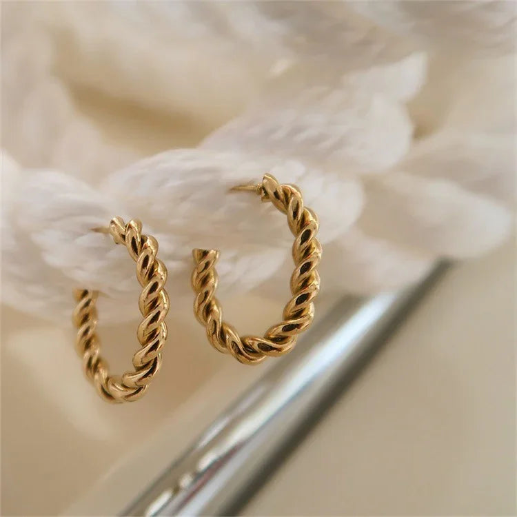 [Echo Fine]Gigi Twist Gold Earrings