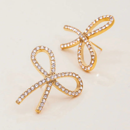 [Echo Fine]Dannah Diamond Bow Tie Earrings