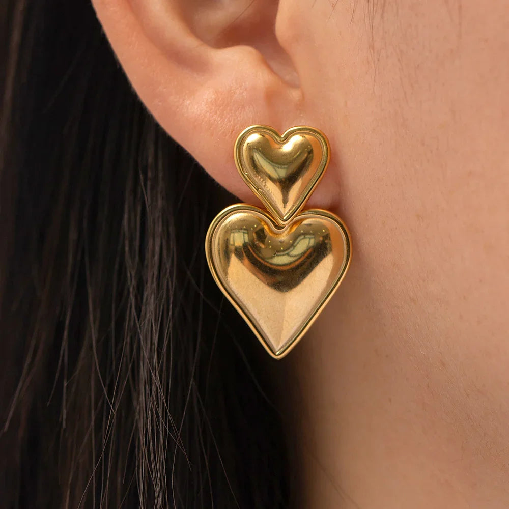 [Echo Fine]Zofia Gold Heart Earrings