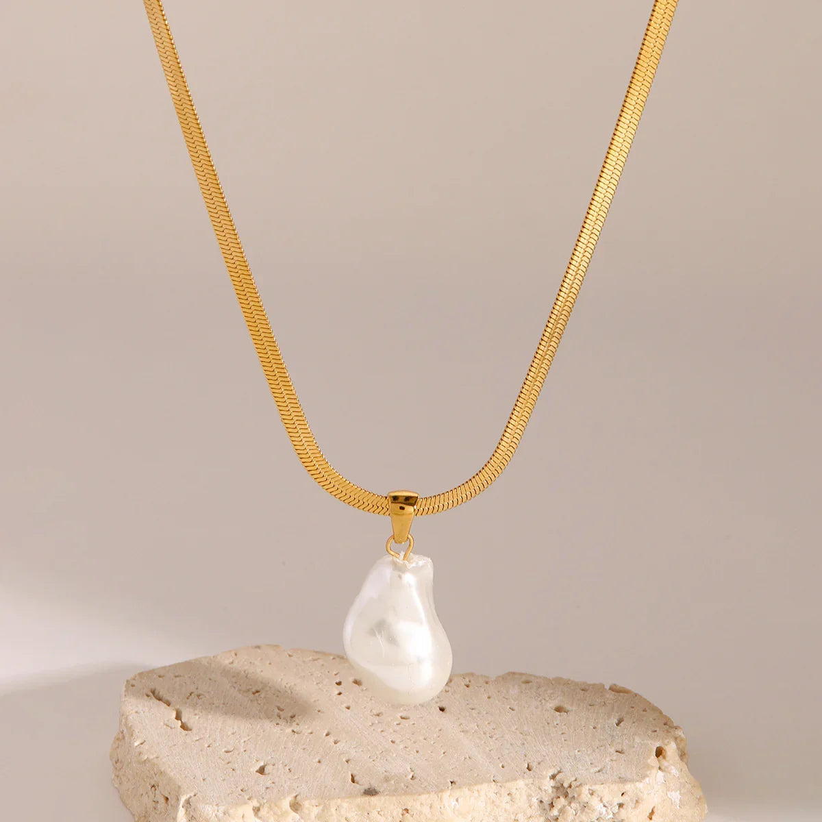[Echo Fine]Glorietta Herringbone Pearl Necklace