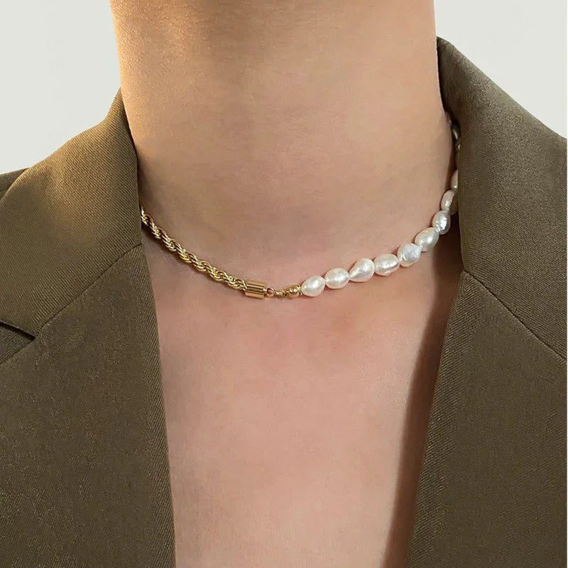 [Echo Fine]Dualia Gold Pearl Necklace