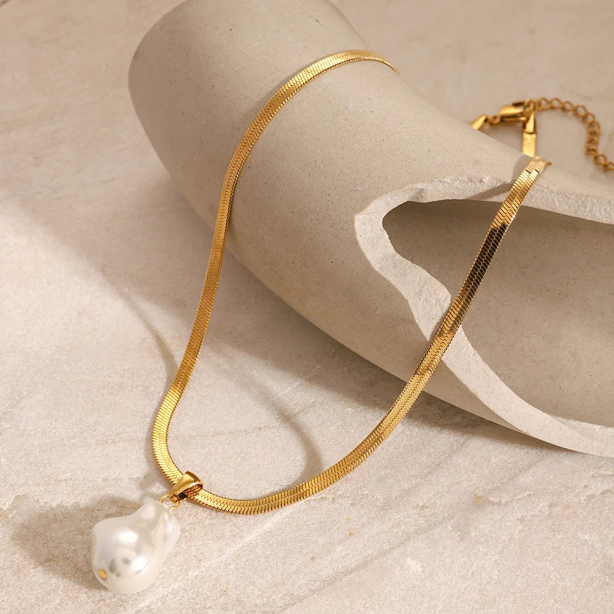 [Echo Fine]Glorietta Herringbone Pearl Necklace