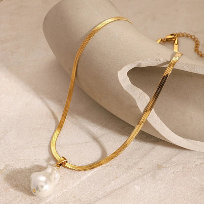 [Echo Fine]Glorietta Herringbone Pearl Necklace