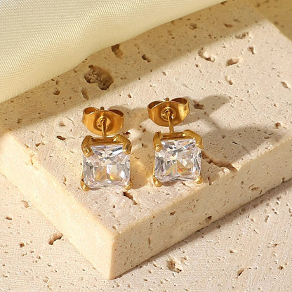 [Echo Fine]March Solitaire Gold Earrings