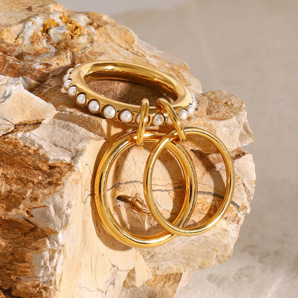 [Echo Fine]Mikayla Stacked Freshwater Pearl Ring
