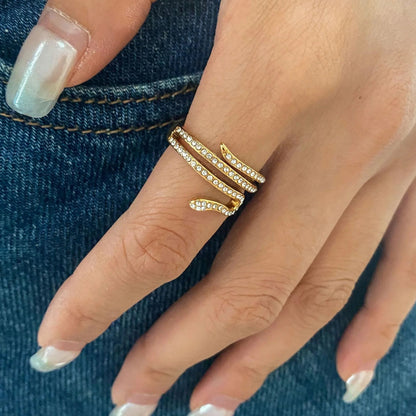 [Echo Fine]Serpentina Layered Diamond Ring