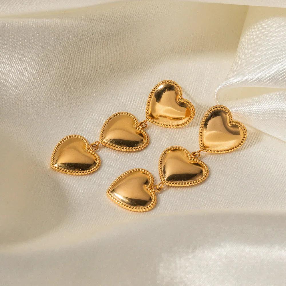[Echo Fine]Aimee Gold Heart Earrings