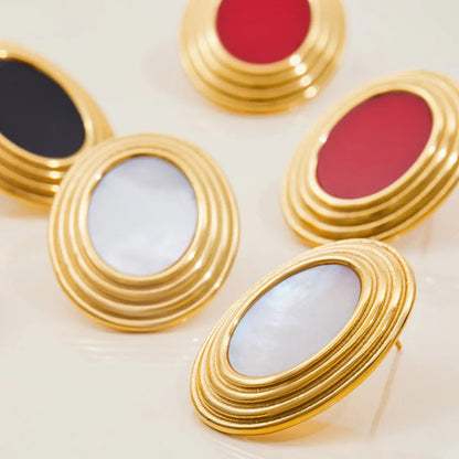 [Echo Fine]Ruthie Gold Enamel Earrings