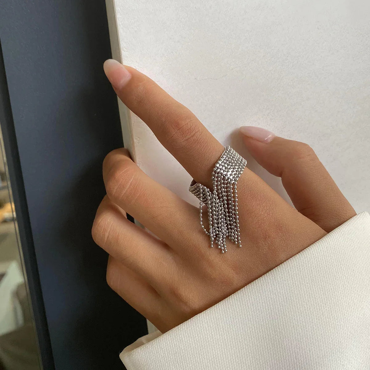 [Echo Fine]Krystelle Gold Tassel Ring