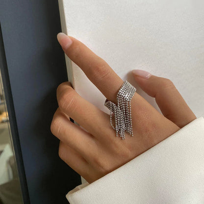 [Echo Fine]Krystelle Gold Tassel Ring