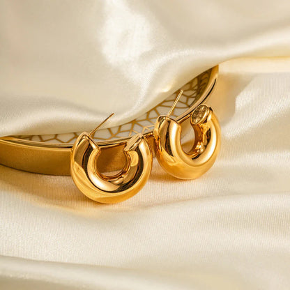 [Echo Fine]Natalia Chunky Gold Hoops