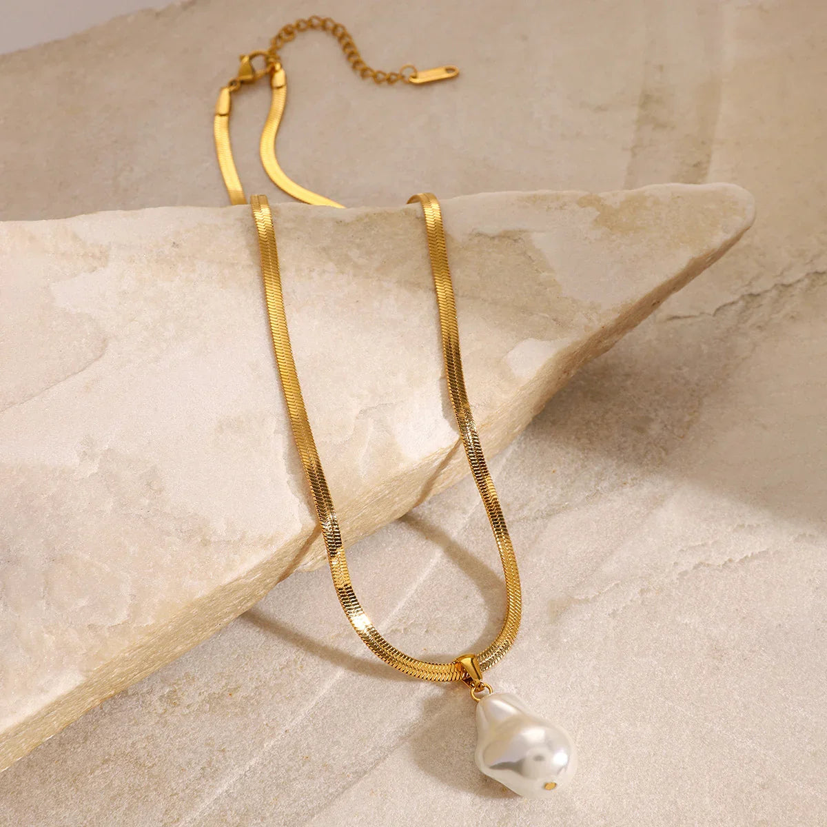 [Echo Fine]Glorietta Herringbone Pearl Necklace