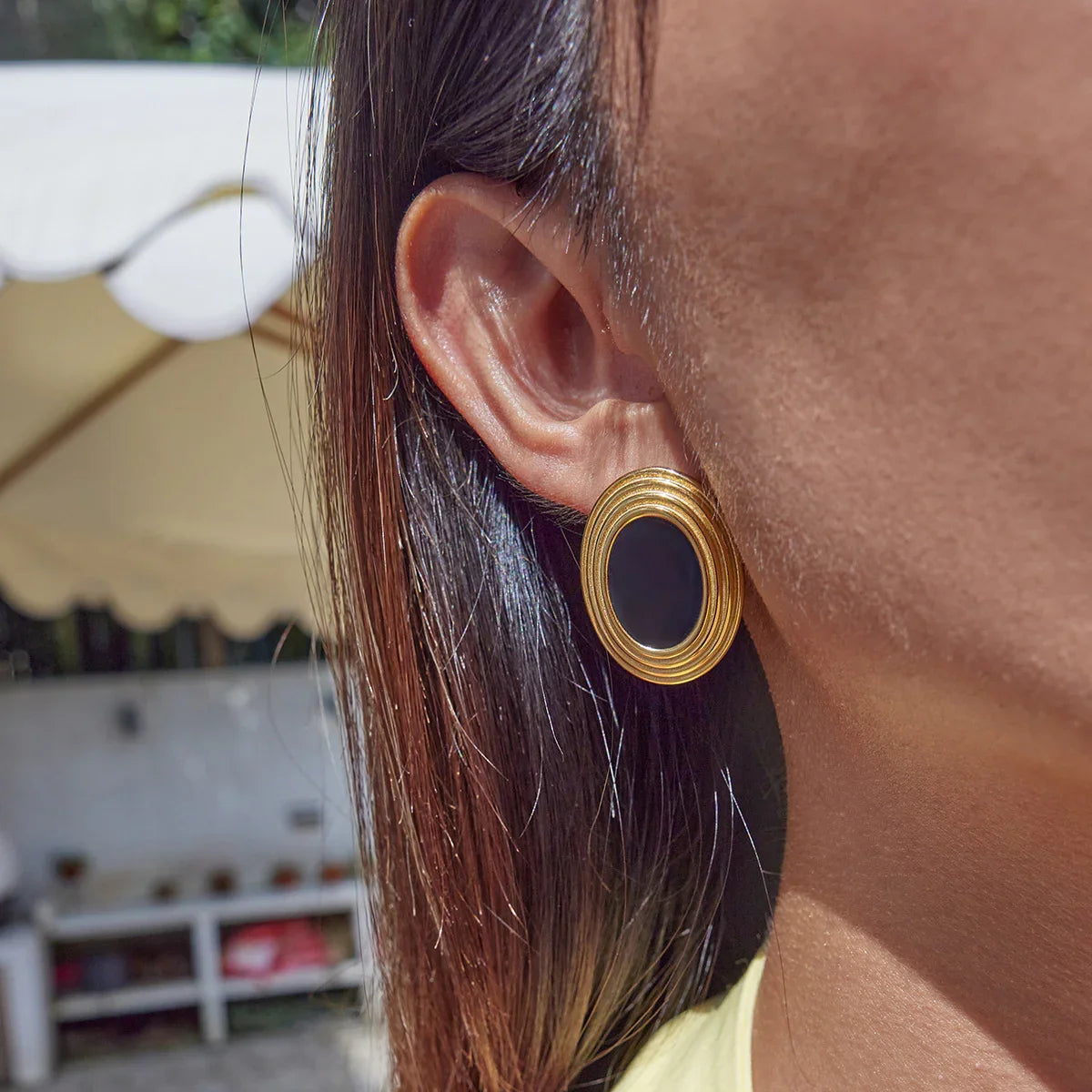 [Echo Fine]Ruthie Gold Enamel Earrings
