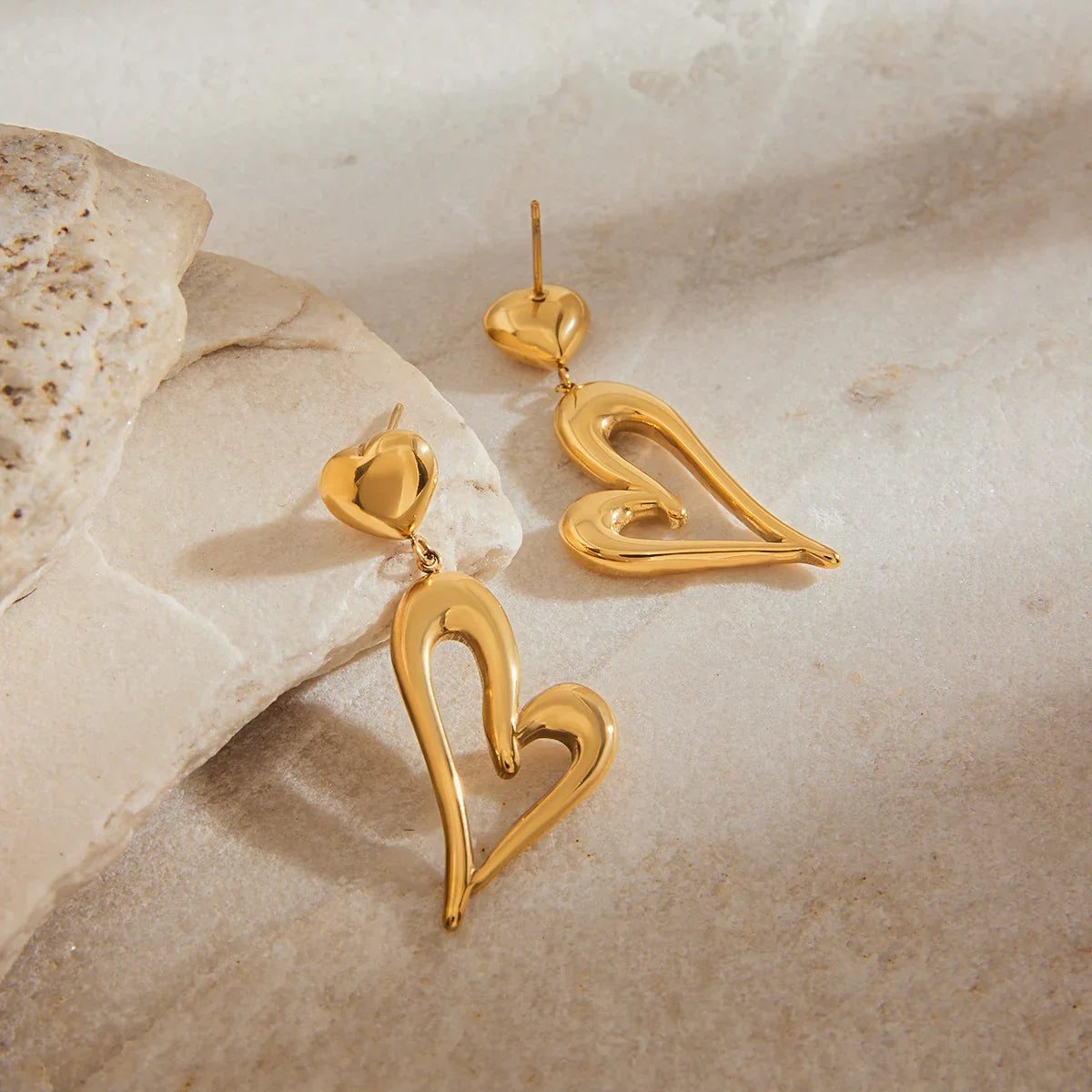 [Echo Fine]Venus Gold Heart Earrings