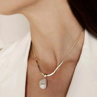[Echo Fine]Glorietta Herringbone Pearl Necklace
