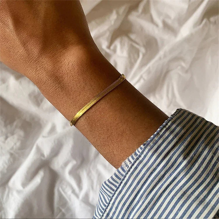 [Echo Fine]Vida Gold Herringbone Bracelet
