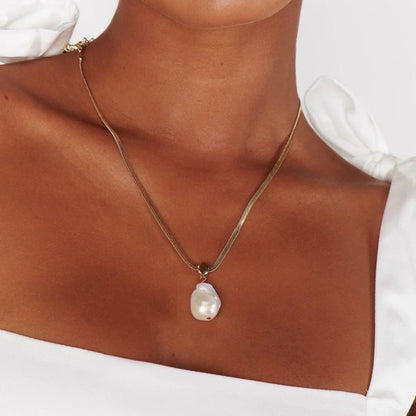 [Echo Fine]Glorietta Herringbone Pearl Necklace