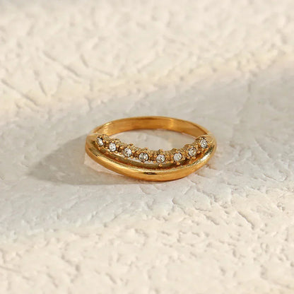 [Echo Fine]Adeline Diamond Simulant Gold Ring