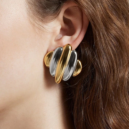 [Echo Fine]Maxine Rippled Gold Earrings