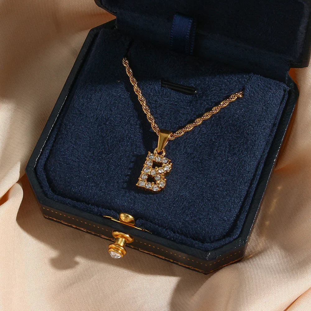 [Echo Fine]Maeve Letter Initial Diamond Necklace