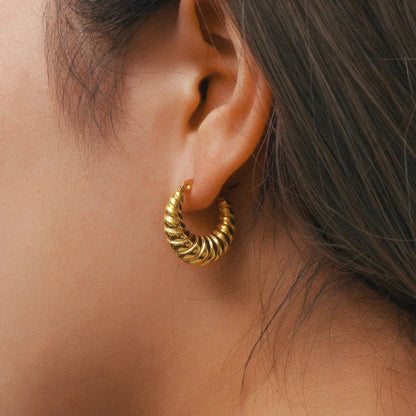 [Echo Fine]Croissant Hoop Earrings