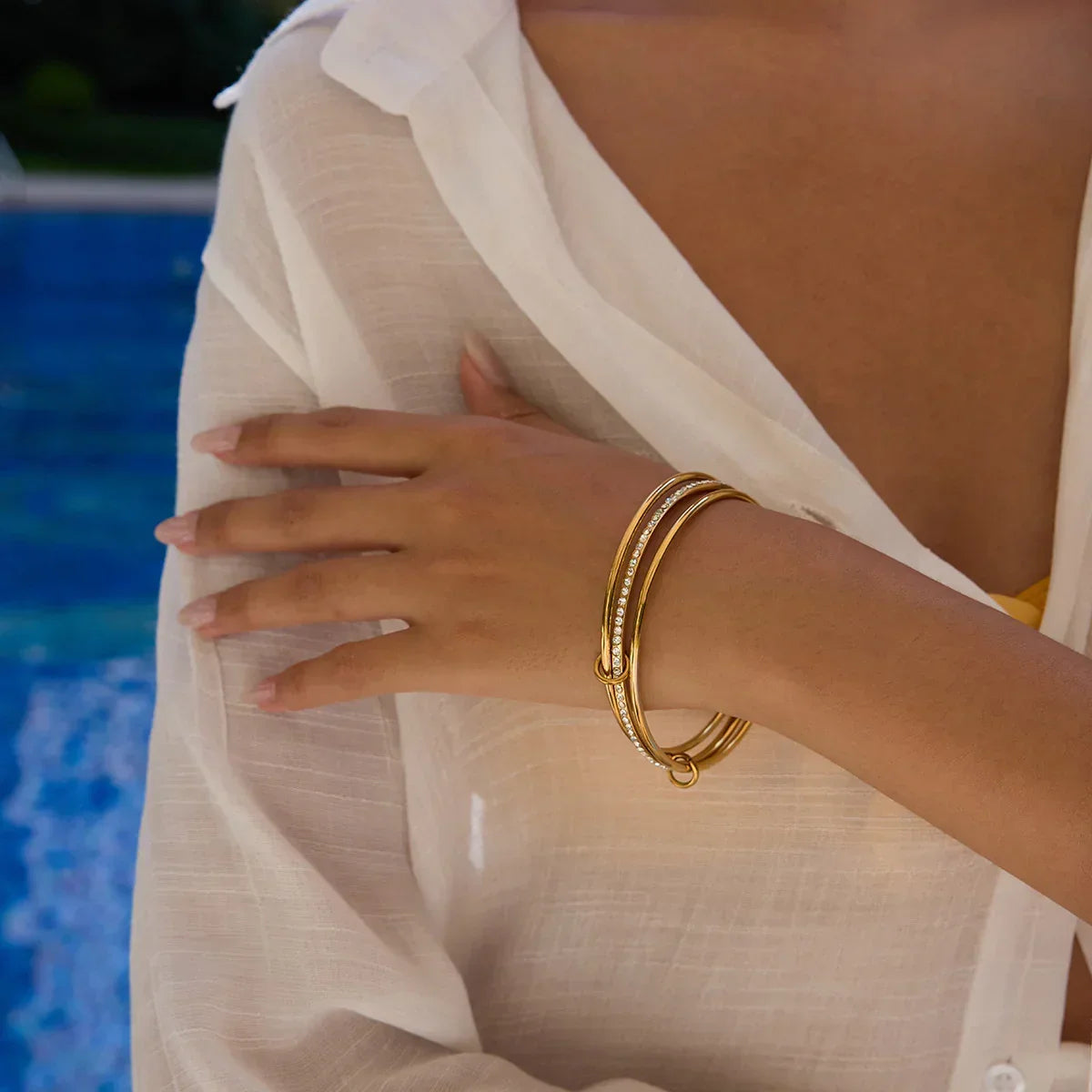 [Echo Fine]Quinley Stacked Diamond Bracelet