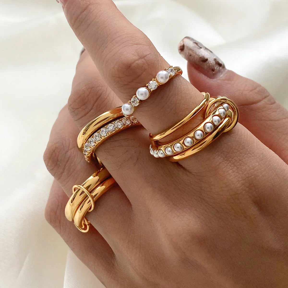 [Echo Fine]Dune Stacked Gold Ring