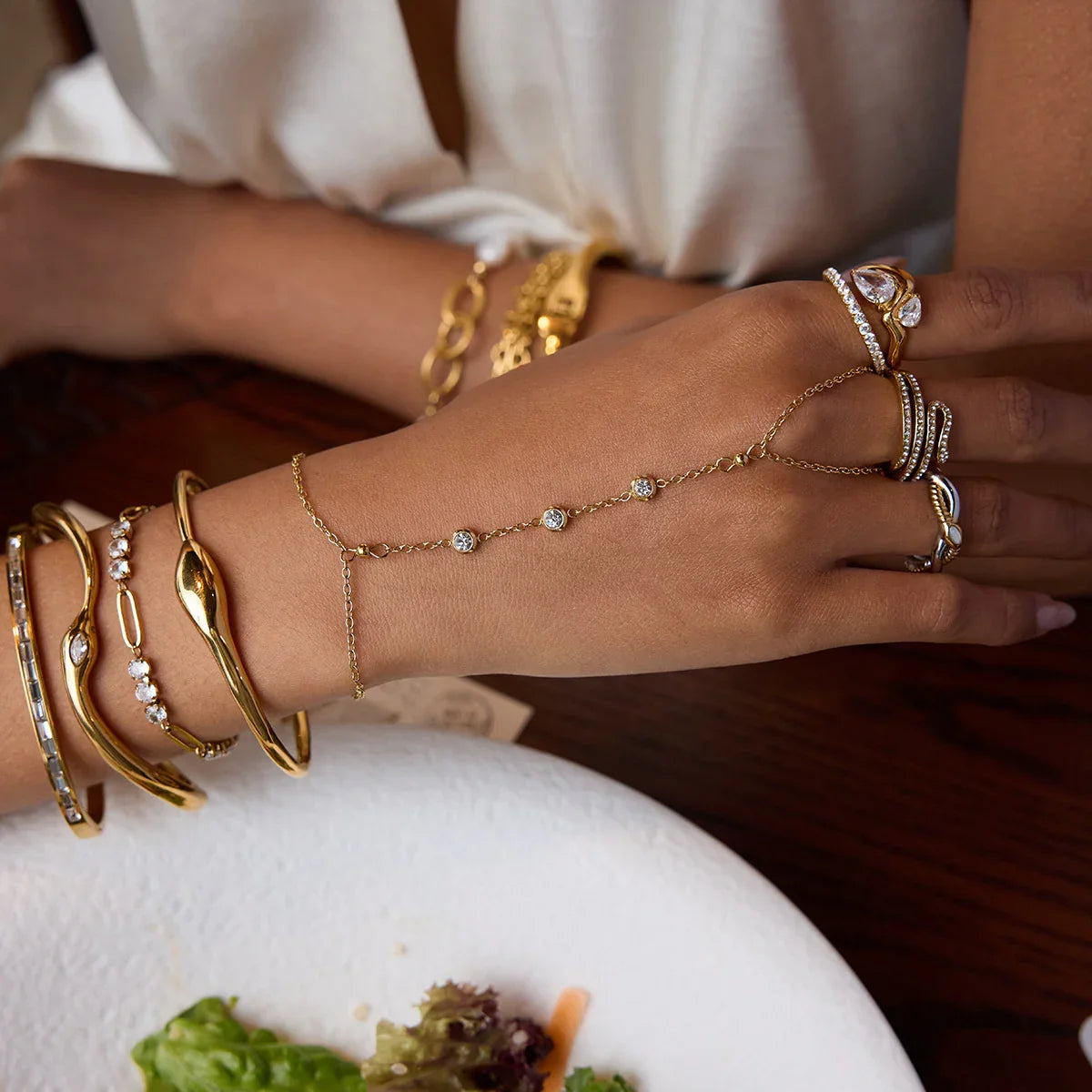 [Echo Fine]Grace Gold Diamond Bangle