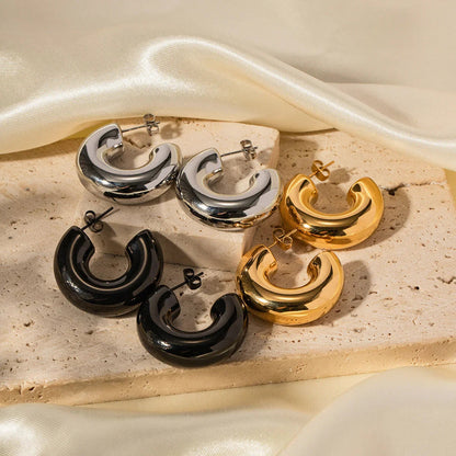 [Echo Fine]Natalia Chunky Gold Hoops