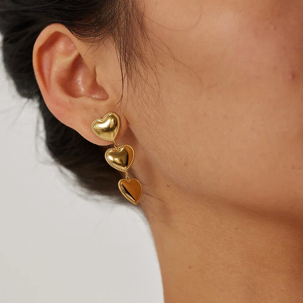 [Echo Fine]Aimee Gold Heart Earrings