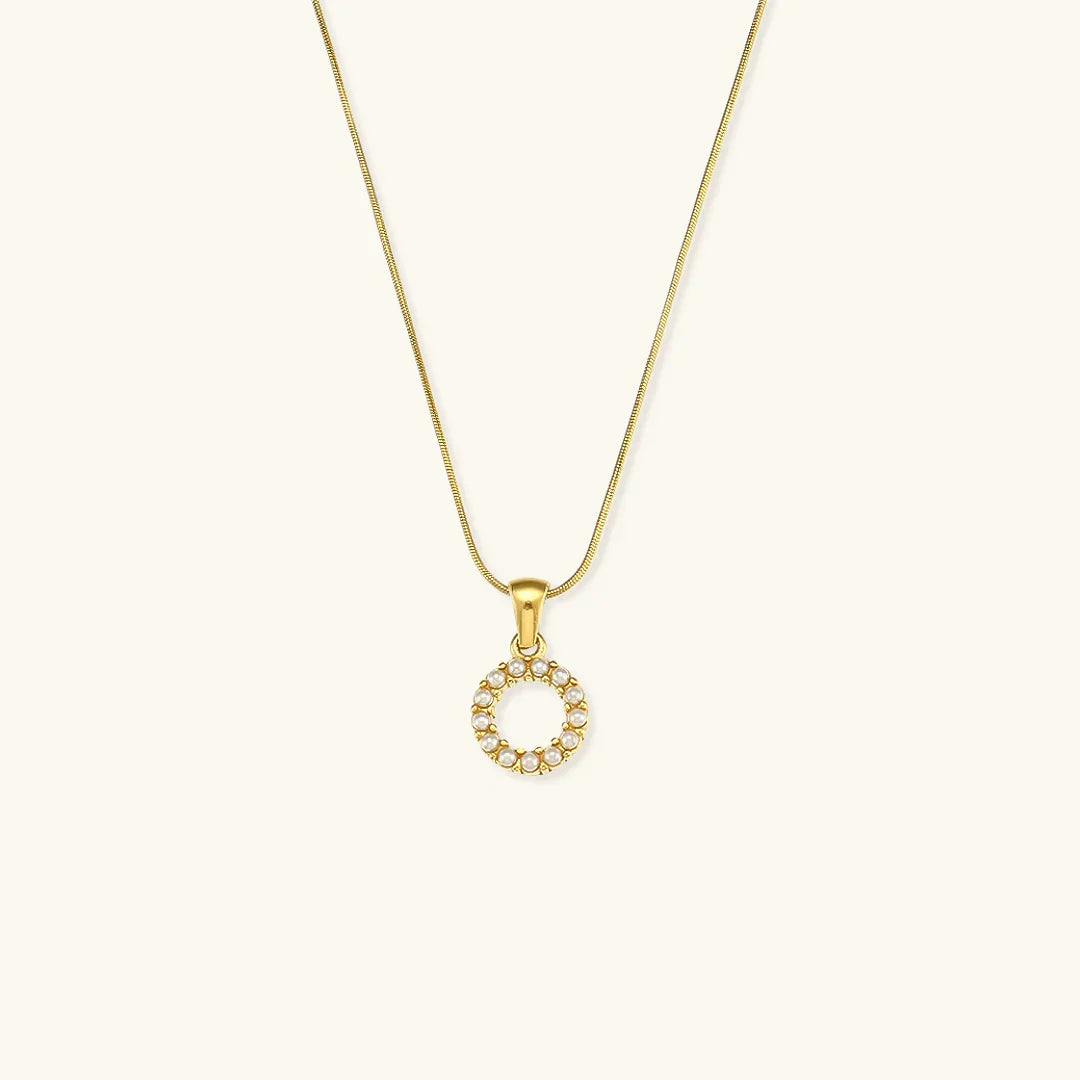[Echo Fine]Augustine Initial Letter Pearl Necklace