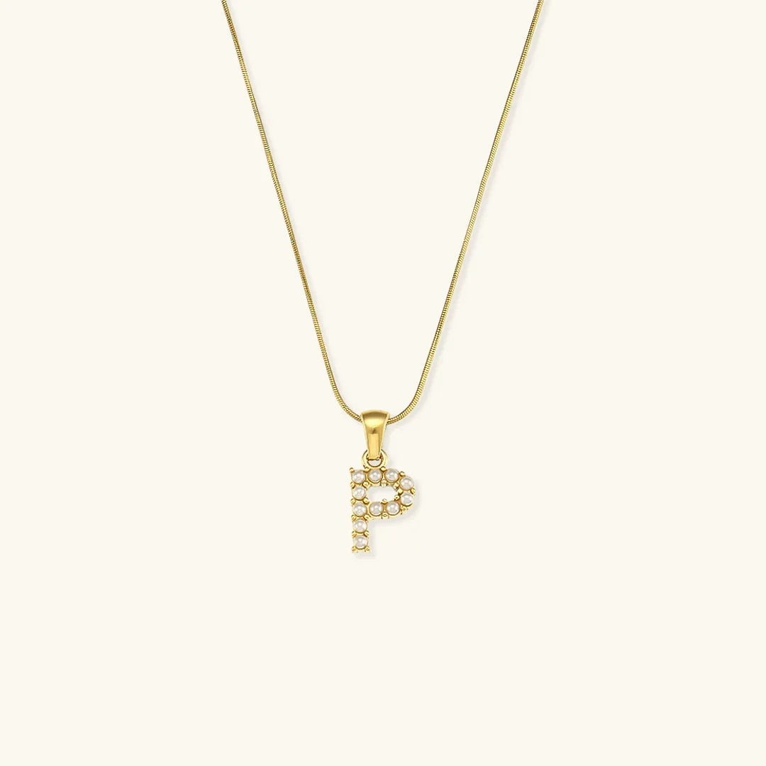[Echo Fine]Augustine Initial Letter Pearl Necklace