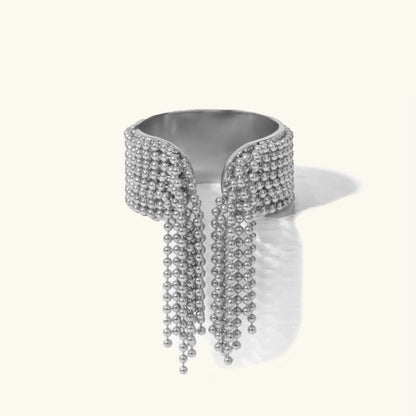 [Echo Fine]Krystelle Gold Tassel Ring