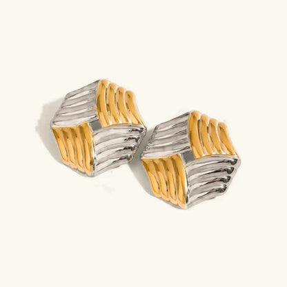[Echo Fine]Vanessa Criss Cut Gold Earrings