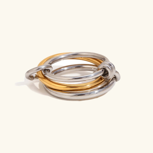 [Echo Fine]Gabriela Two-Tone Ring Stack