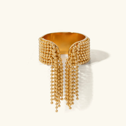 [Echo Fine]Krystelle Gold Tassel Ring