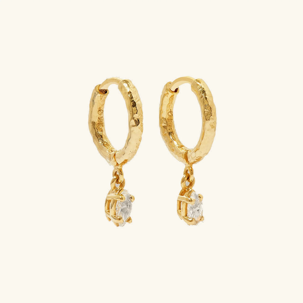 [Echo Fine]Shayla Hammered Diamond Hoops