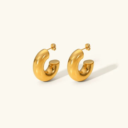 [Echo Fine]Natalia Chunky Gold Hoops