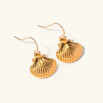 [Echo Fine]Breeze Gold Seashell Earrings