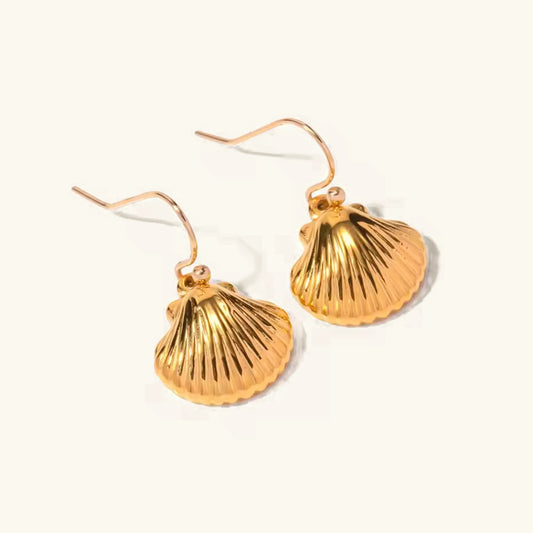 [Echo Fine]Breeze Gold Seashell Earrings