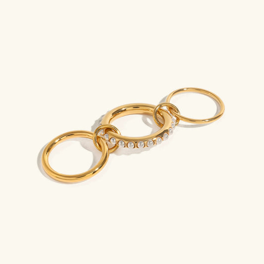 [Echo Fine]Mikayla Stacked Freshwater Pearl Ring