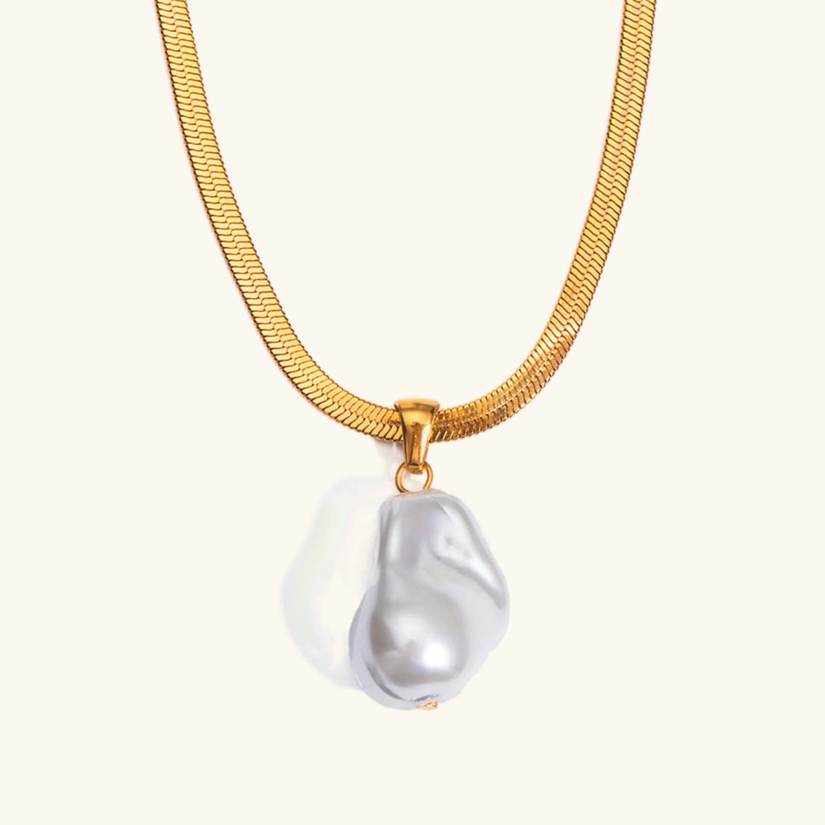 [Echo Fine]Glorietta Herringbone Pearl Necklace