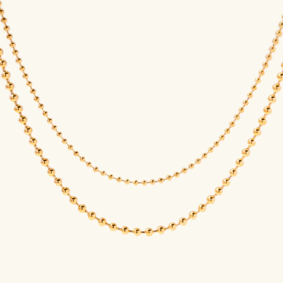 [Echo Fine]Layered Ball Chain Necklace